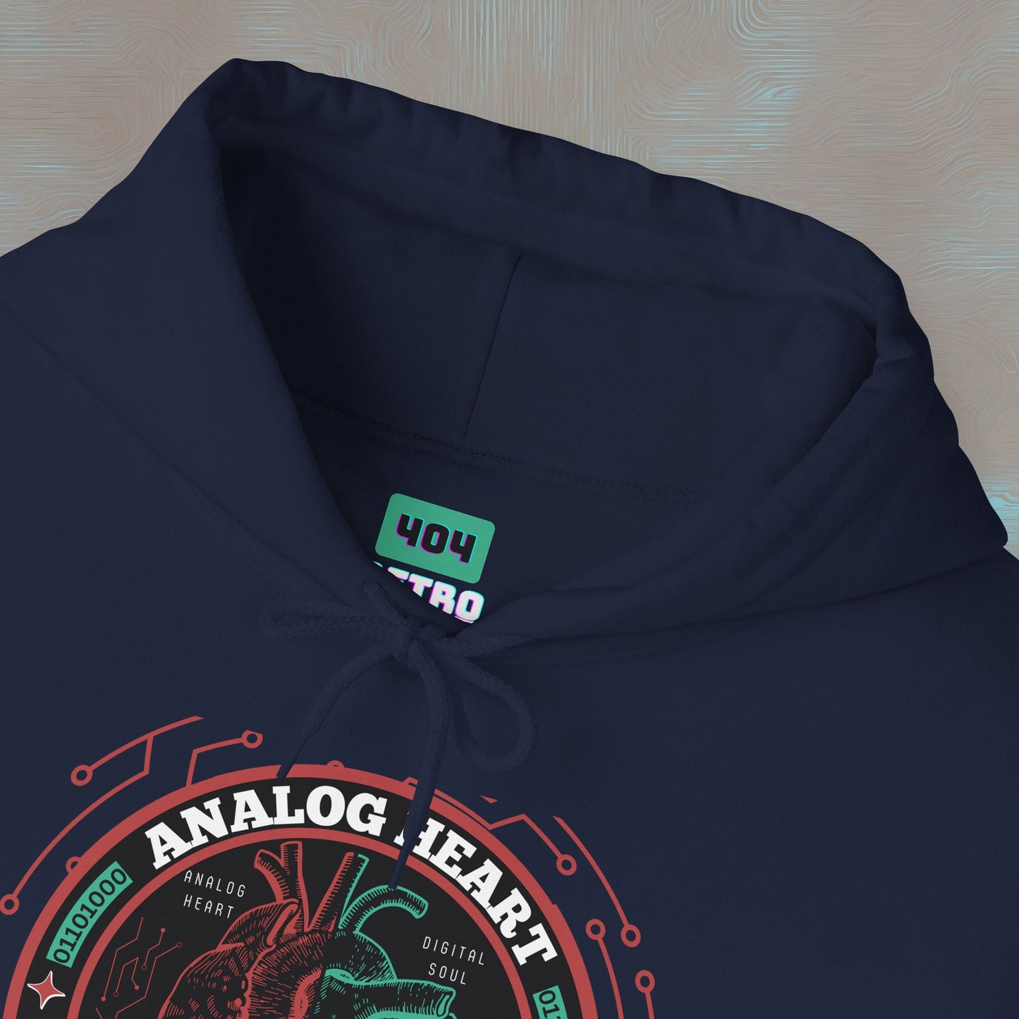 "Analog Heart, Digital Soul" Hoodie. Where retro pulses meet digital beats.