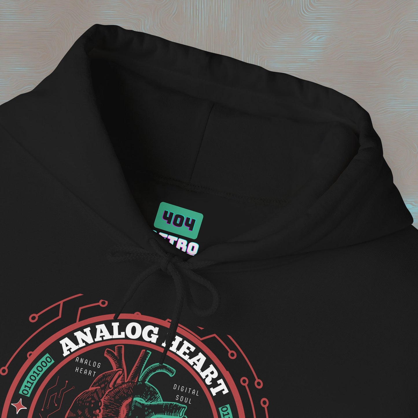 "Analog Heart, Digital Soul" Hoodie. Where retro pulses meet digital beats.
