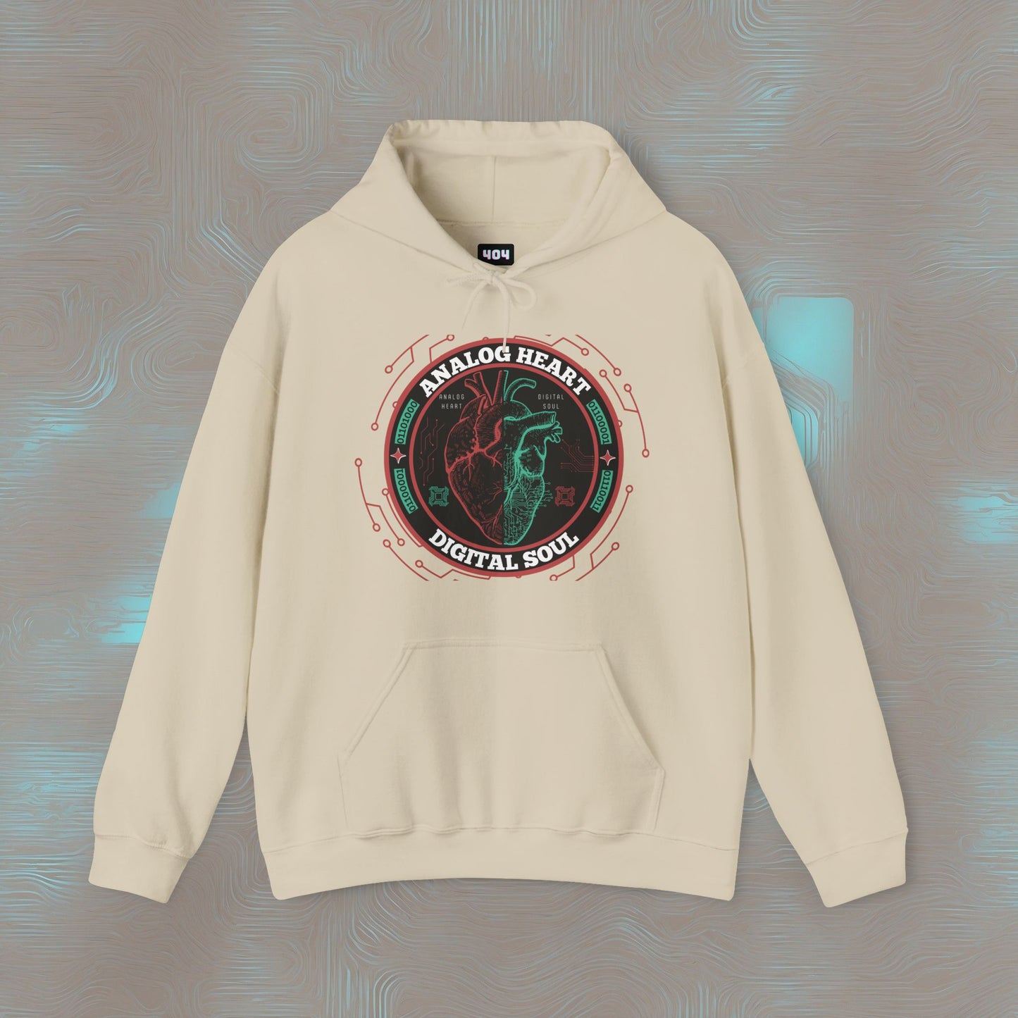 "Analog Heart, Digital Soul" Hoodie. Where retro pulses meet digital beats.