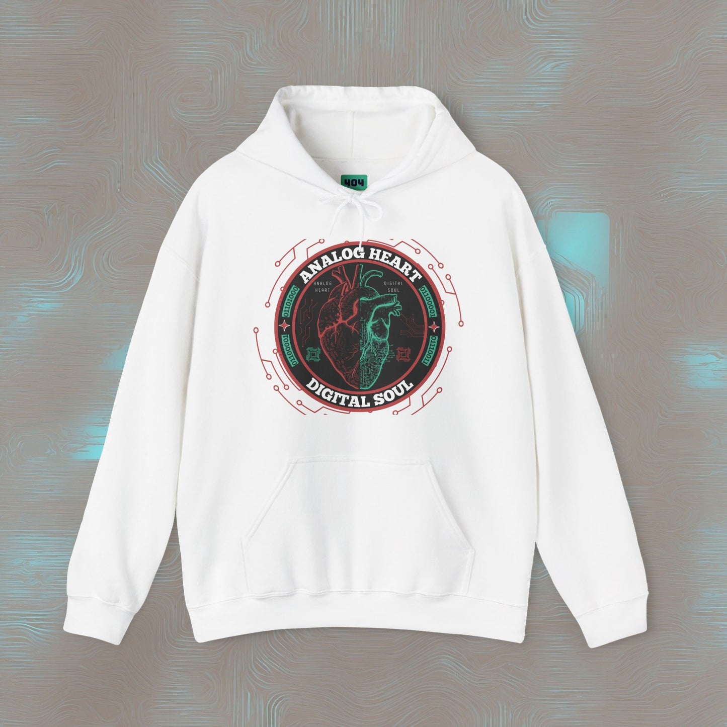 "Analog Heart, Digital Soul" Hoodie. Where retro pulses meet digital beats.