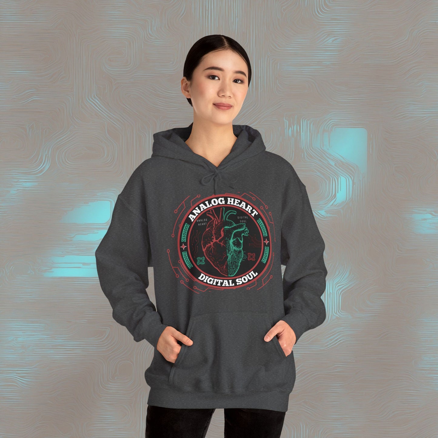 "Analog Heart, Digital Soul" Hoodie. Where retro pulses meet digital beats.