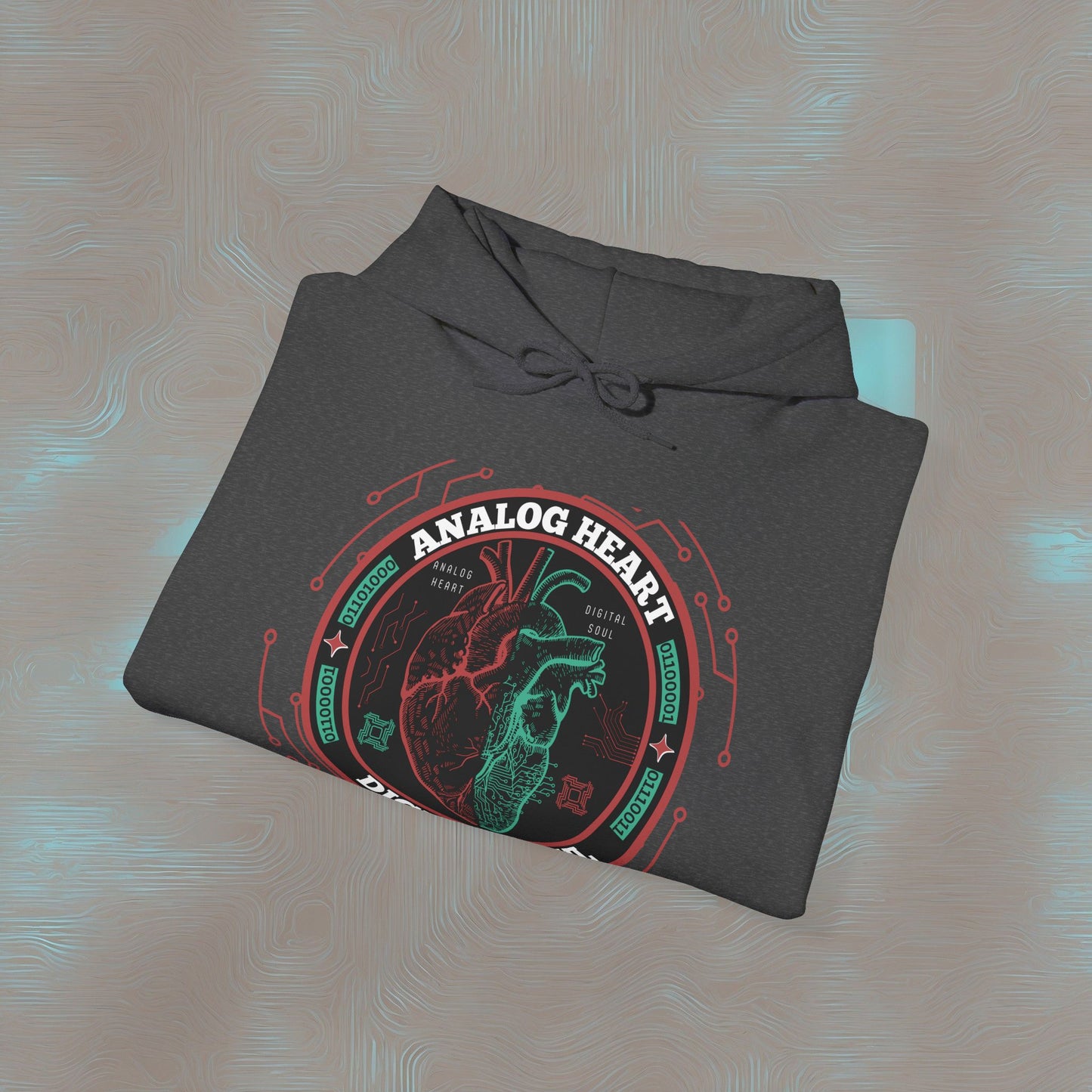 "Analog Heart, Digital Soul" Hoodie. Where retro pulses meet digital beats.