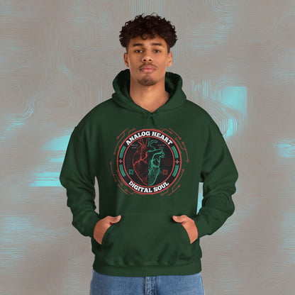 "Analog Heart, Digital Soul" Hoodie. Where retro pulses meet digital beats.