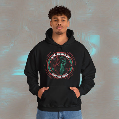 "Analog Heart, Digital Soul" Hoodie. Where retro pulses meet digital beats.